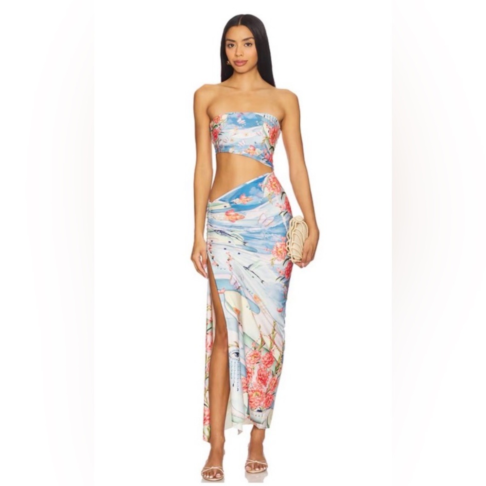 Agua Bendita Gwen Nacar Strapless Dress